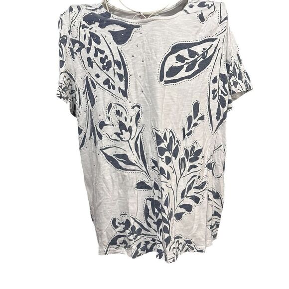 GREAT CONDITION WOMEN Chicos Embellished Floral Ivy Tee BLOUSE CHICO SZ 3(US SIZ - Picture 4 of 15
